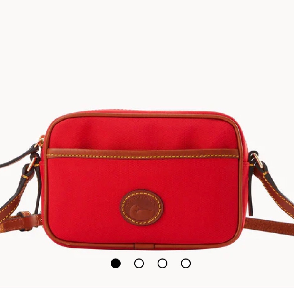 NWT Dooney & Bourke Red Italian Nylon Leather Camera Crossbody Bag